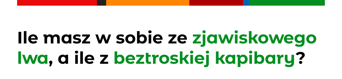 Ile masz w sobie ze zjawiskowego lwa, a ile z beztroskiej kapibary?